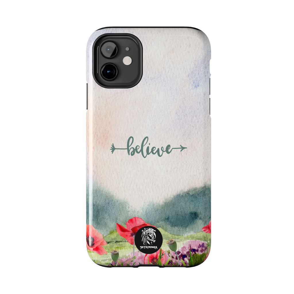 Believe Tough Phone Case (For iPhone, Galaxy & More) - Watercolor Flower