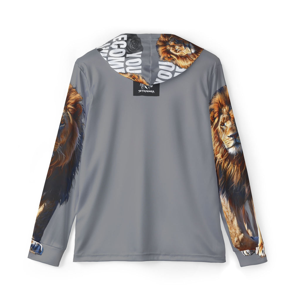 You Become What You Believe Men's Sports Warmup Hoodie (Grey) SETEPENRA All Over Prints.