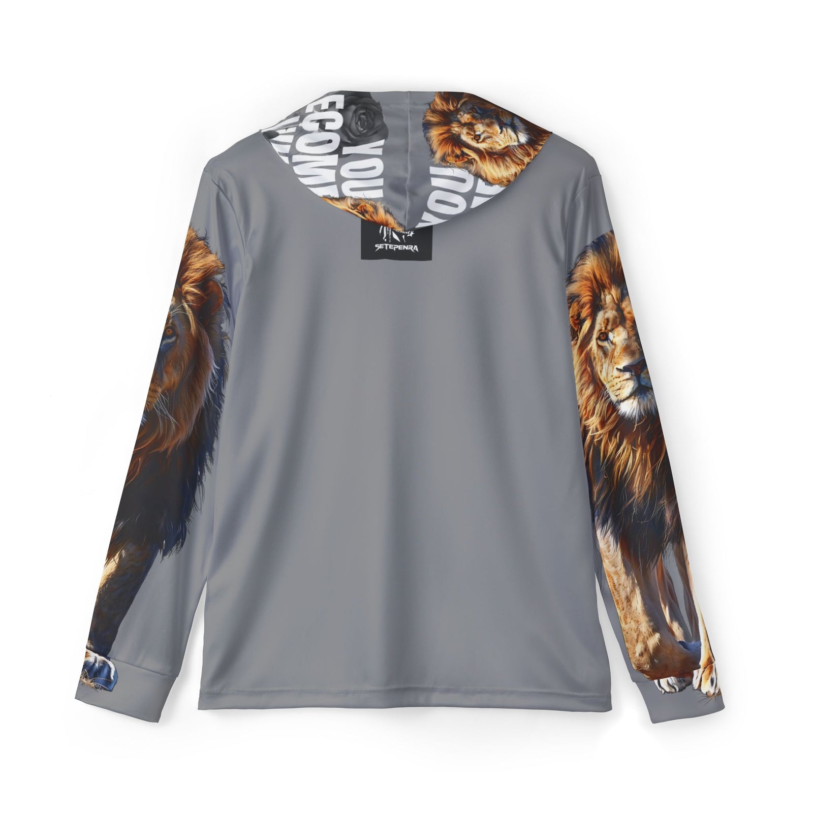 You Become What You Believe Men's Sports Warmup Hoodie (Grey) SETEPENRA All Over Prints.