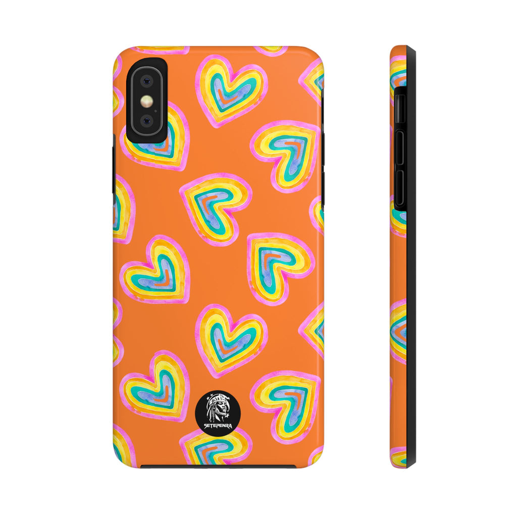 Rainbow Heart Tough Phone Case (For iPhone, Galaxy & More) - Crusta SETEPENRA Phone Case.