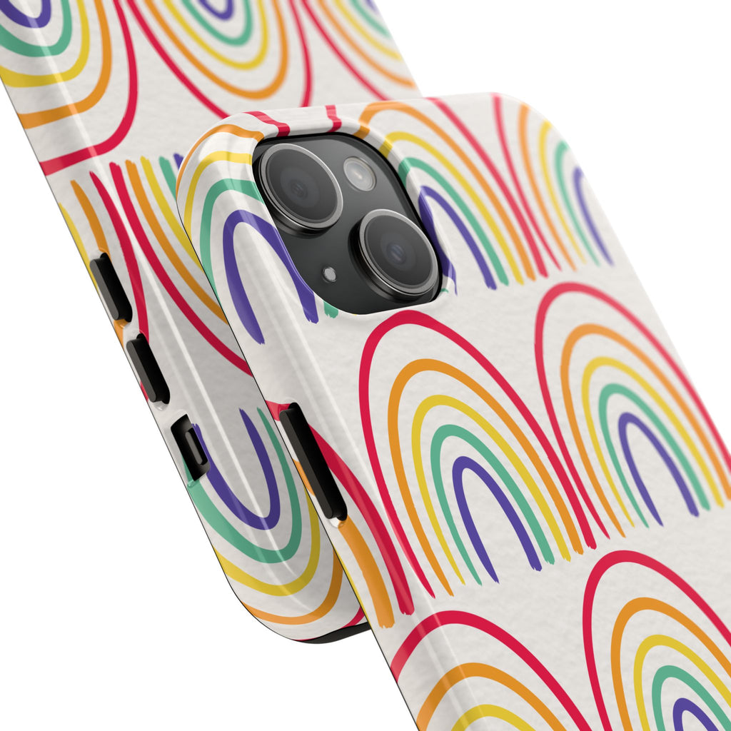 Retro Rainbow Tough Phone Case (For iPhone, Galaxy & More)