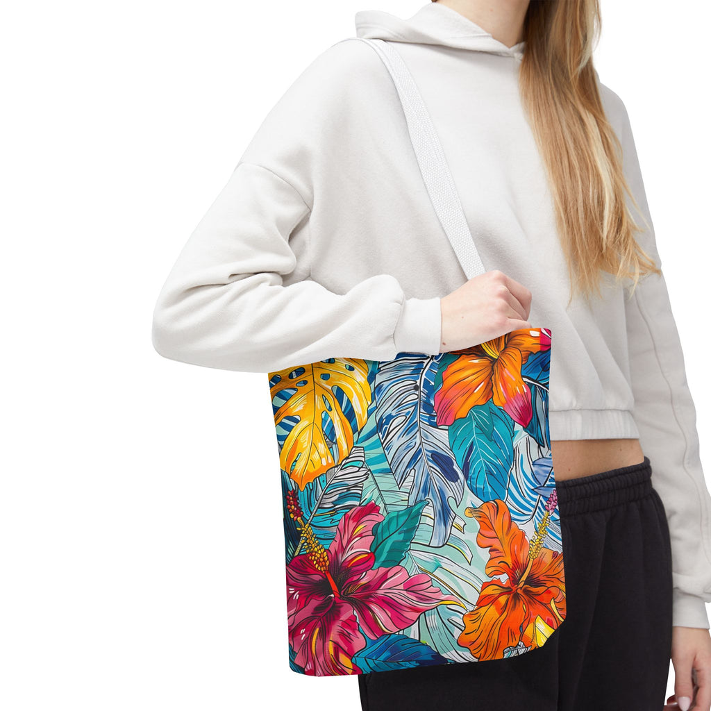 Monstera Hibiscus Tote Bag