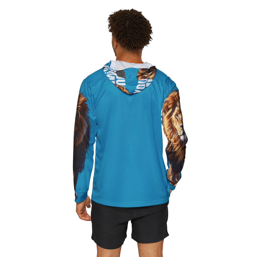 You Become What You Believe Men's Sports Warmup Hoodie (Turquoise) SETEPENRA All Over Prints.
