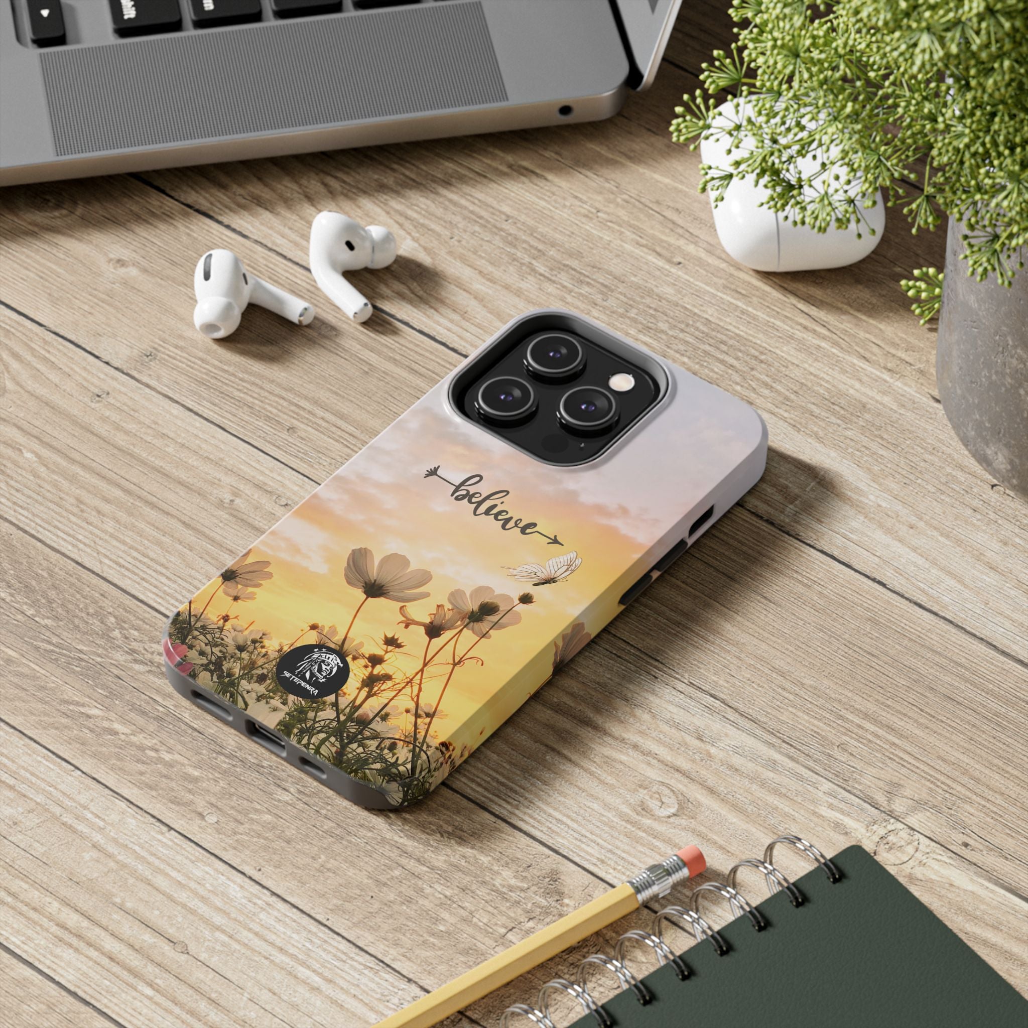 Believe Tough Phone Case (For iPhone, Galaxy & More) - Aesthetic Flower