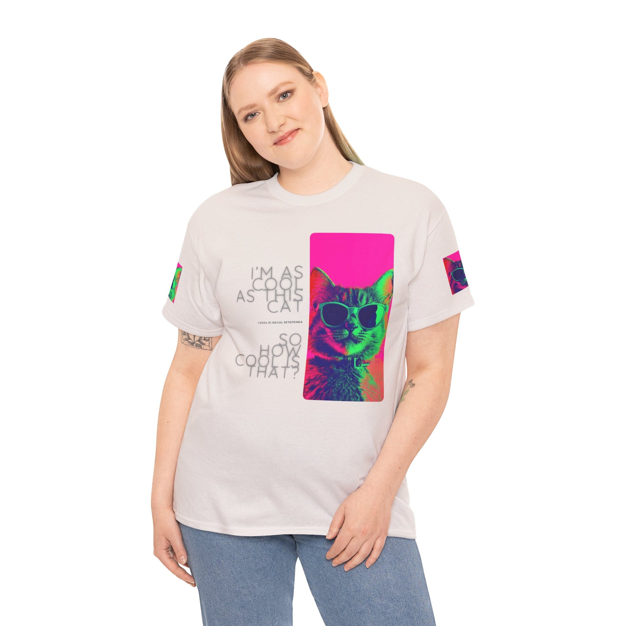 Cool Cat (Whiskers 1) Unisex Heavy Cotton Tee