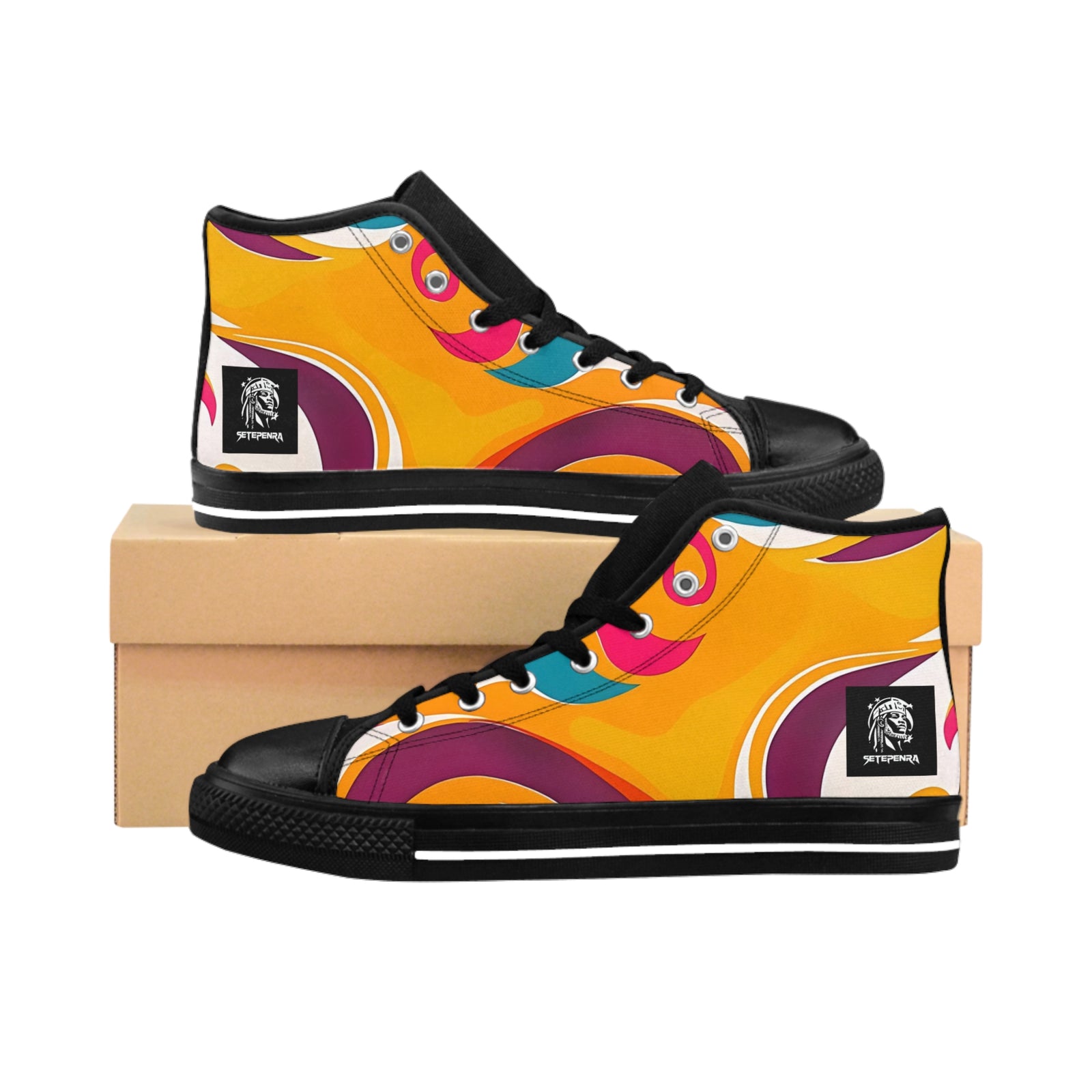 Golden Kandi Swirl Women's Classic Sneakers SETEPENRA Shoes.