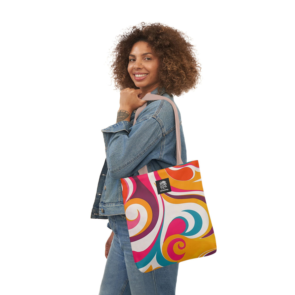 Golden Kandi Swirl  Canvas Tote Bag, 5-Color Straps