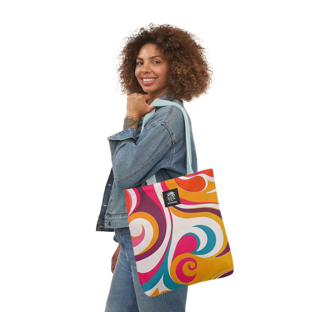 Golden Kandi Swirl  Canvas Tote Bag, 5-Color Straps