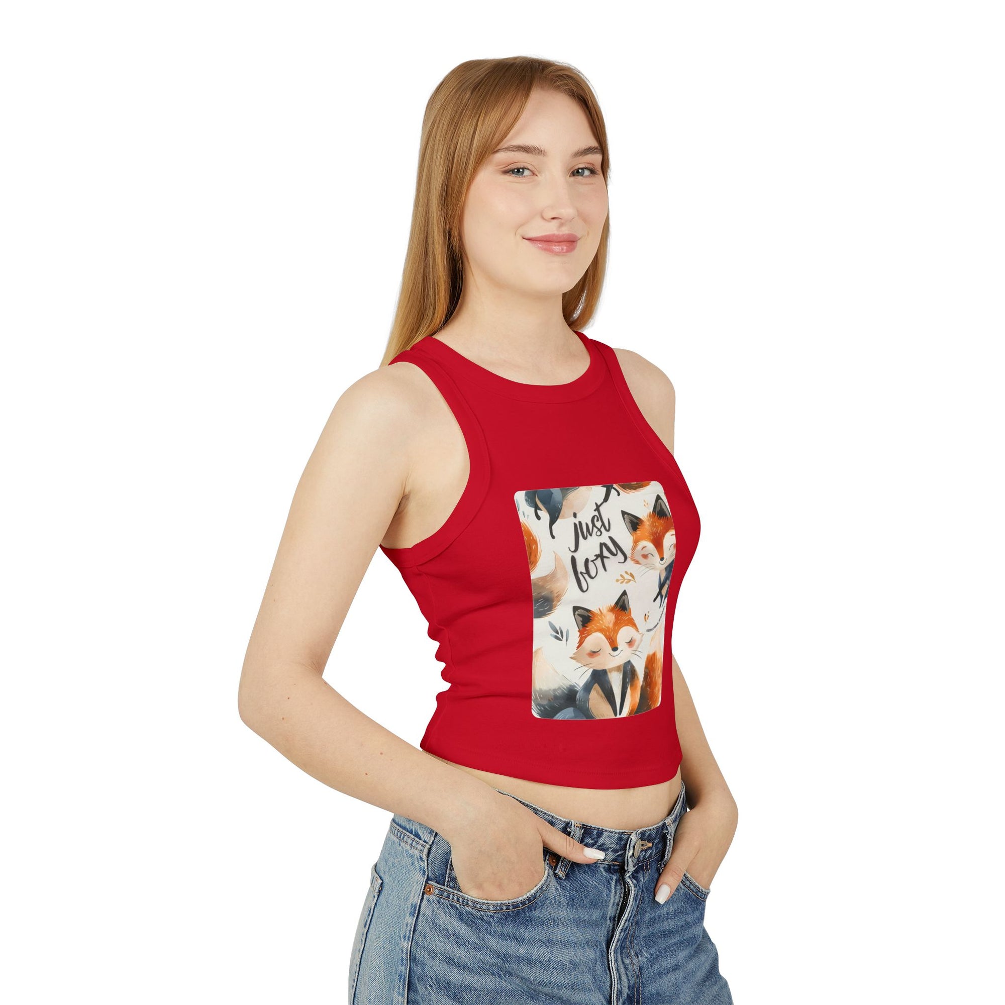 Just Foxy Women's Micro Rib Racer Tank Top