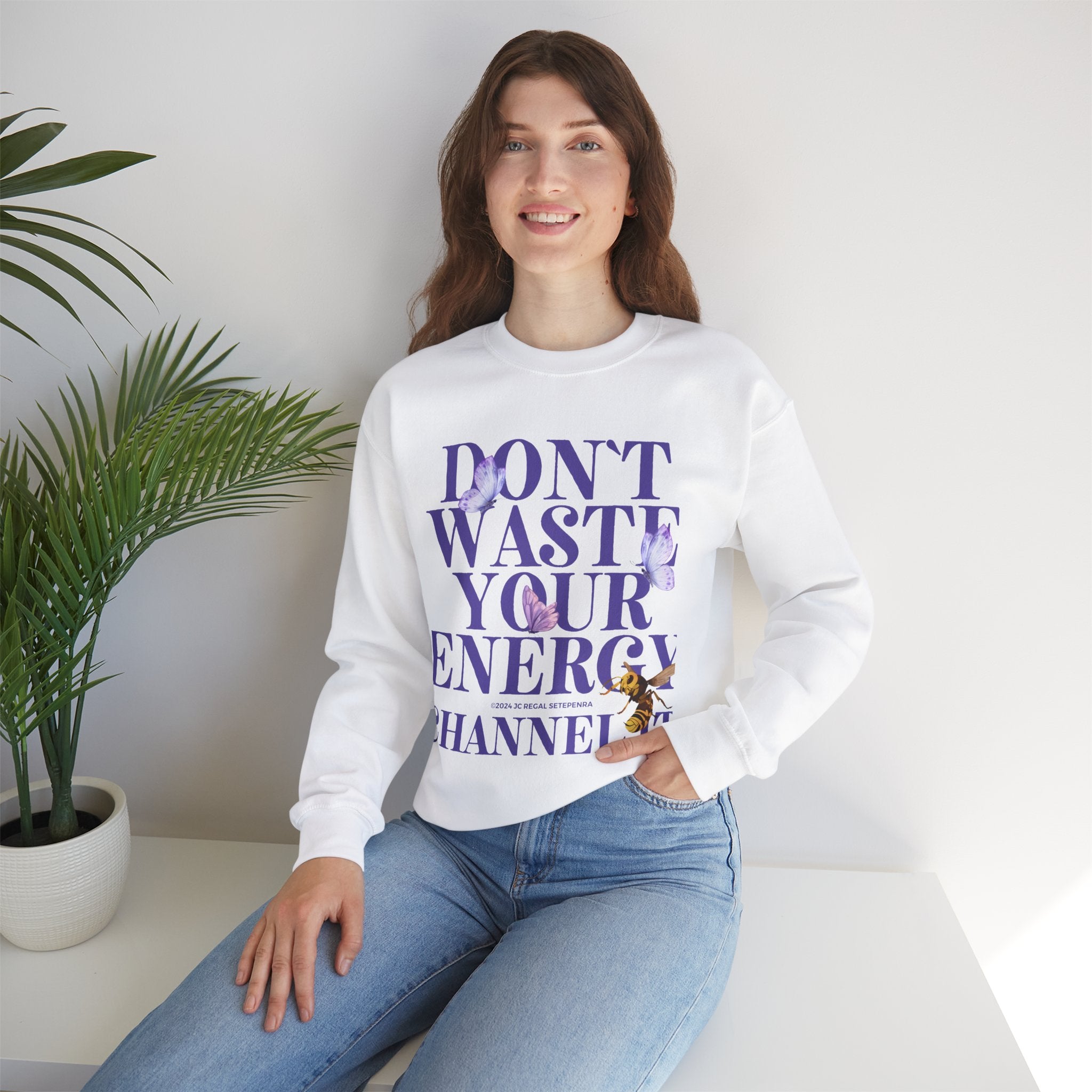 Channel It Unisex Heavy Blend™ Crewneck Sweatshirt (Purple Print)