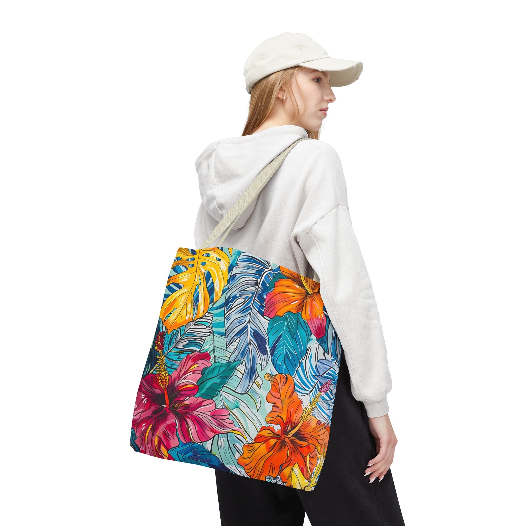 Monstera Hibiscus Tote Bag