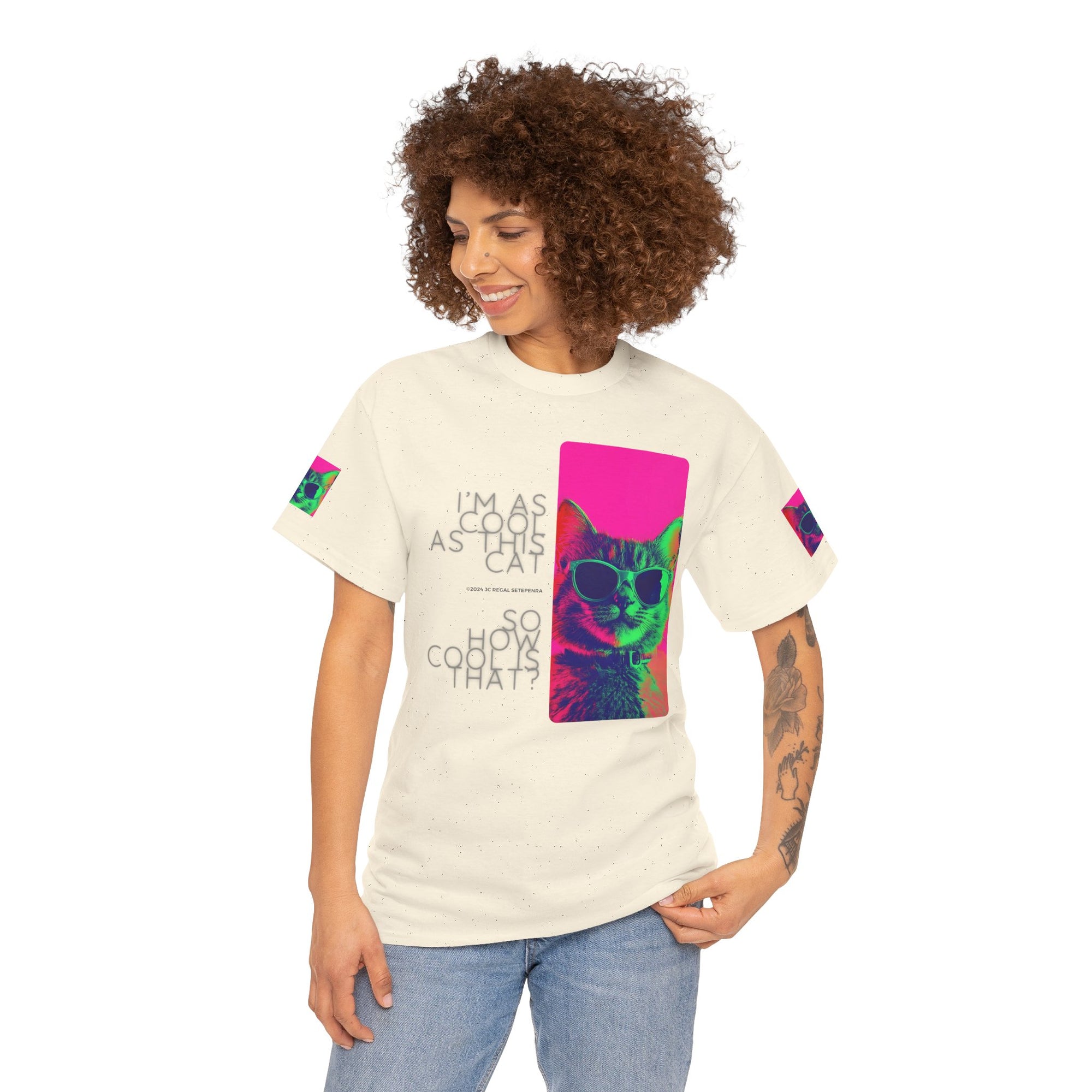 Cool Cat (Whiskers 1) Unisex Heavy Cotton Tee
