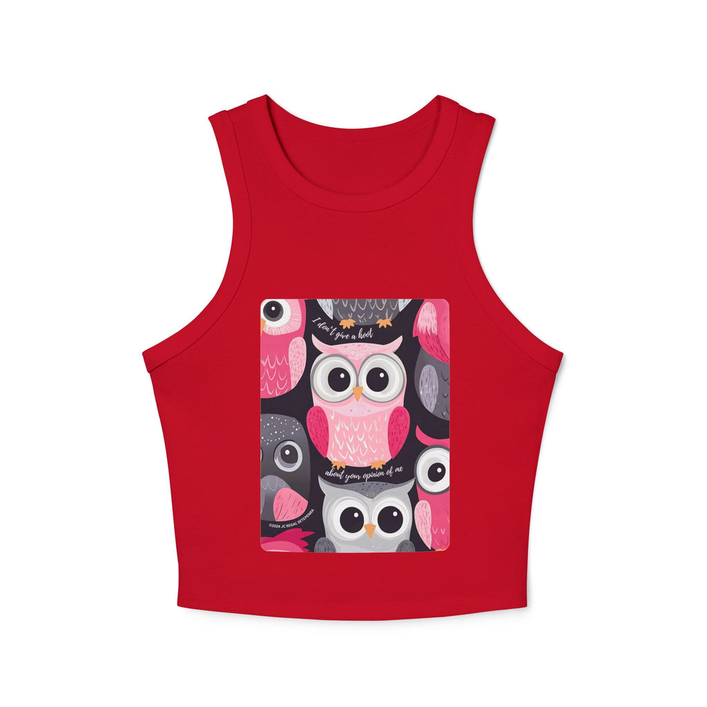 Don't Give A Hoot Women's Micro Rib Racer Tank Top SETEPENRA Tank Top.