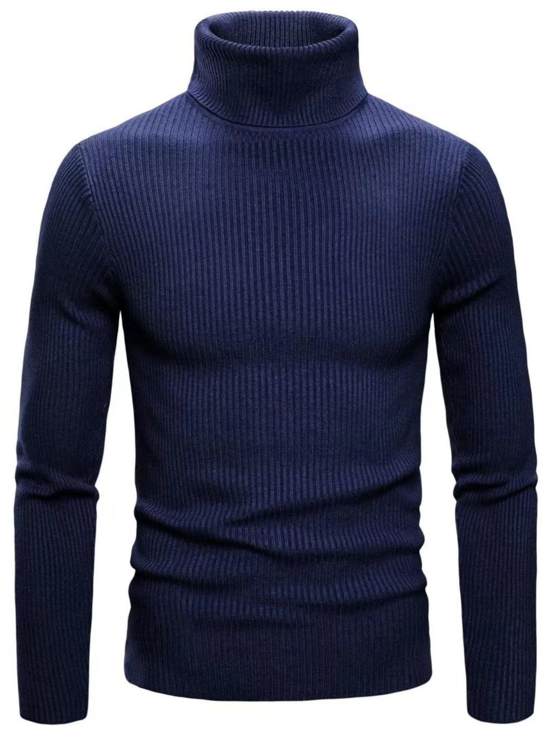 Men's Turtleneck Long Sleeve Ribbed Sweater SETEPENRA .