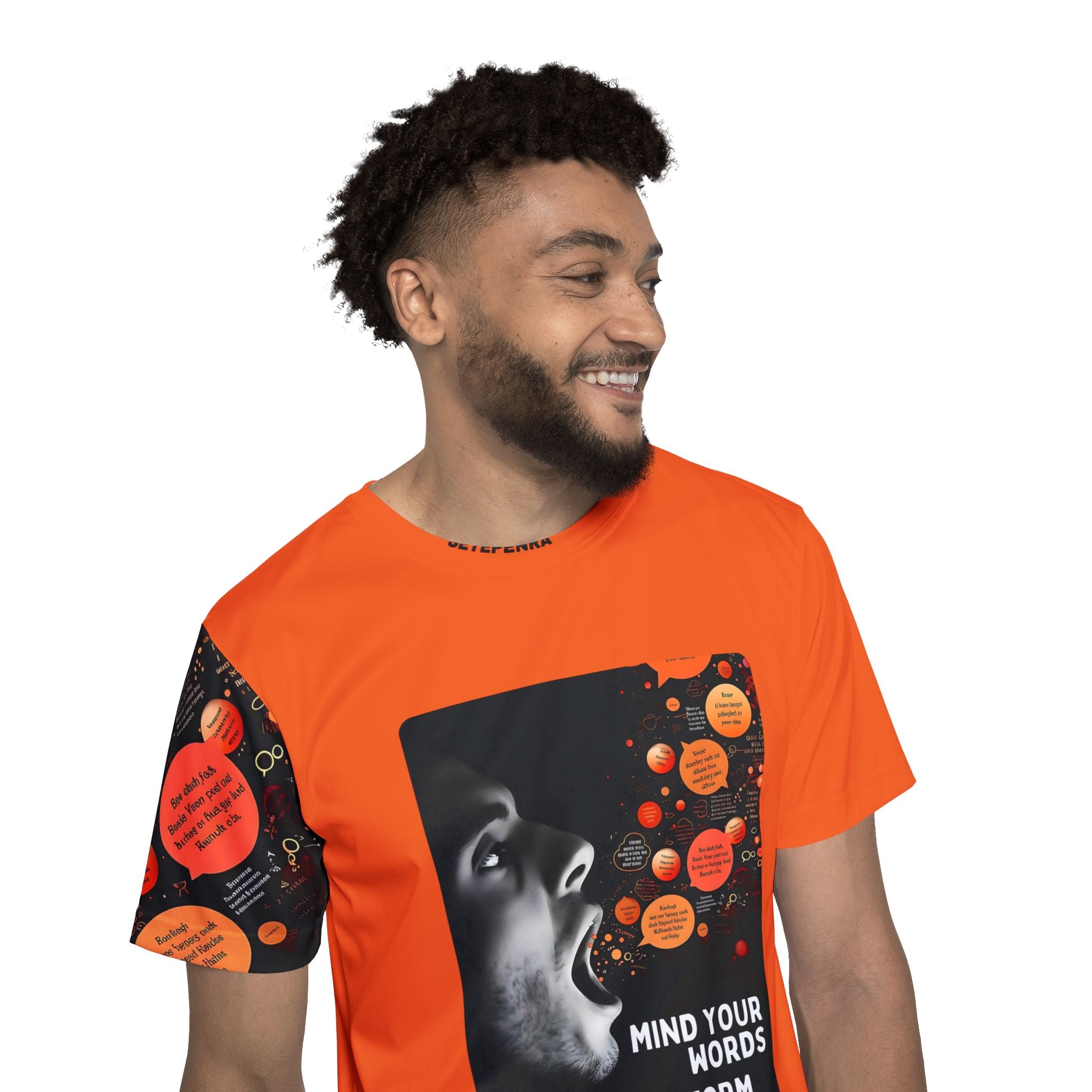 Mind Your Words Men's Sports Jersey (Orange) SETEPENRA All Over Prints.