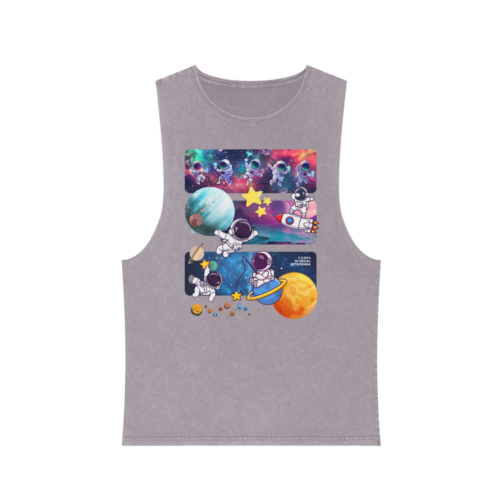 Astro Cosmo (V2.0) Unisex Stonewash Tank Top SETEPENRA Tank Top.