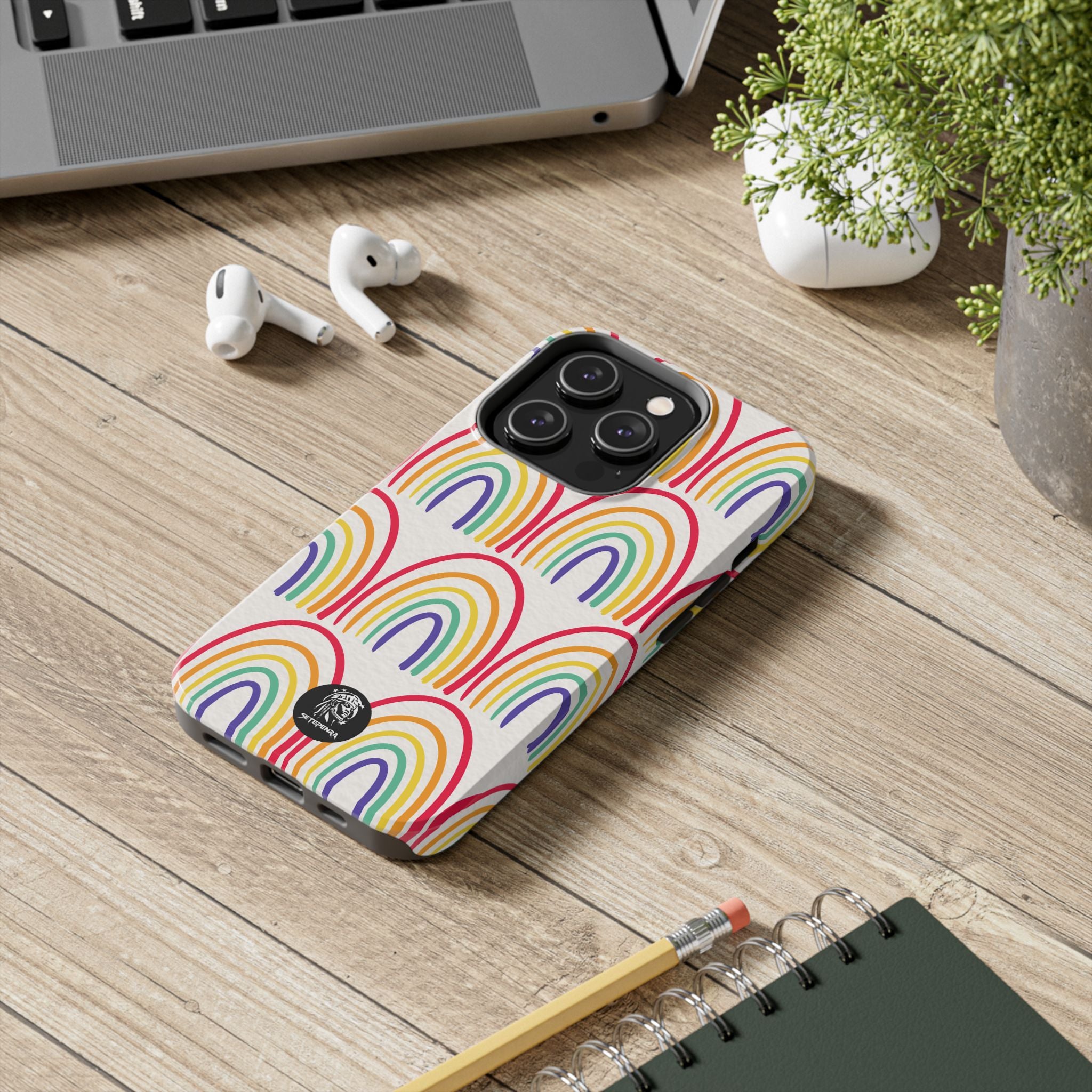 Retro Rainbow Tough Phone Case (For iPhone, Galaxy & More)