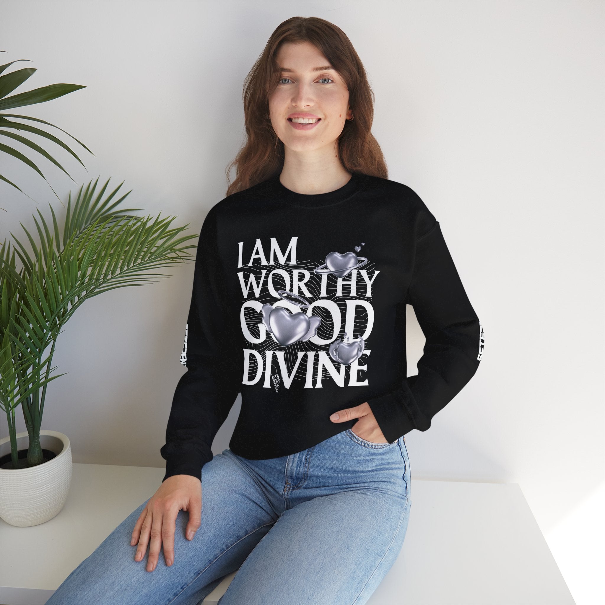 I AM WORTHY GOOD DIVINE Unisex Heavy Blend™ Crewneck Sweatshirt
