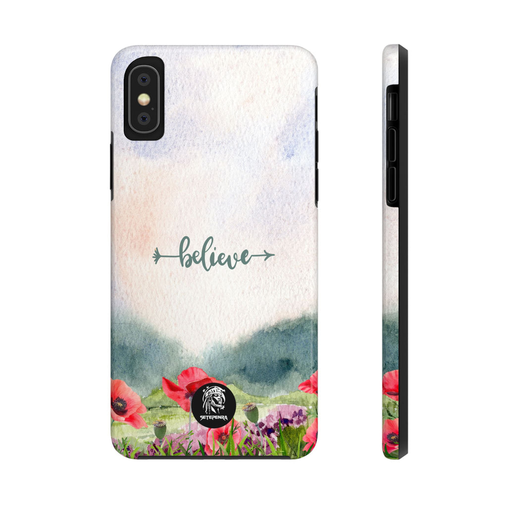 Believe Tough Phone Case (For iPhone, Galaxy & More) - Watercolor Flower SETEPENRA Phone Case.
