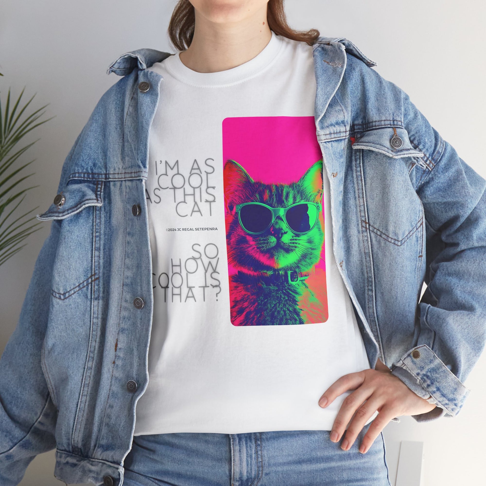 Cool Cat (Whiskers 1) Unisex Heavy Cotton Tee