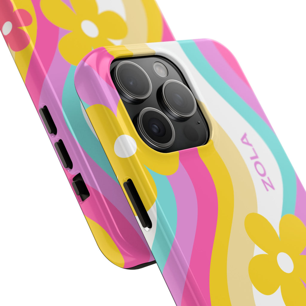 Zola Tough Phone Case (For iPhone, Galaxy & More) - White Wave