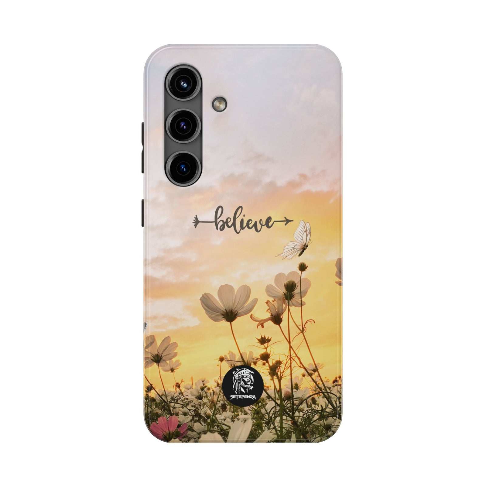 Believe Tough Phone Case (For iPhone, Galaxy & More) - Aesthetic Flower SETEPENRA Phone Case.