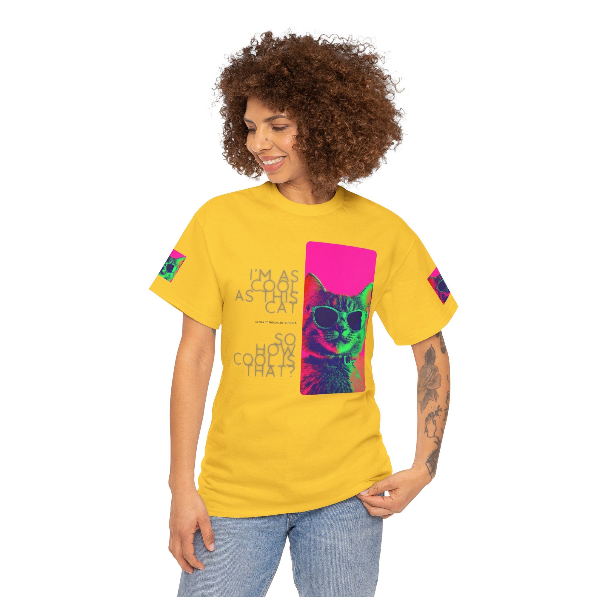 Cool Cat (Whiskers 1) Unisex Heavy Cotton Tee