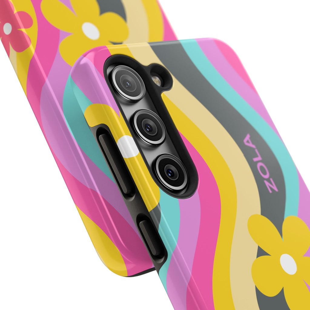 Zola Tough Phone Case (For iPhone, Galaxy & More) - Dark Grey Wave