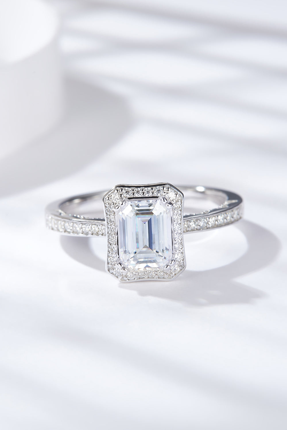 1 Carat Moissanite 925 Sterling Silver Halo Ring SETEPENRA .