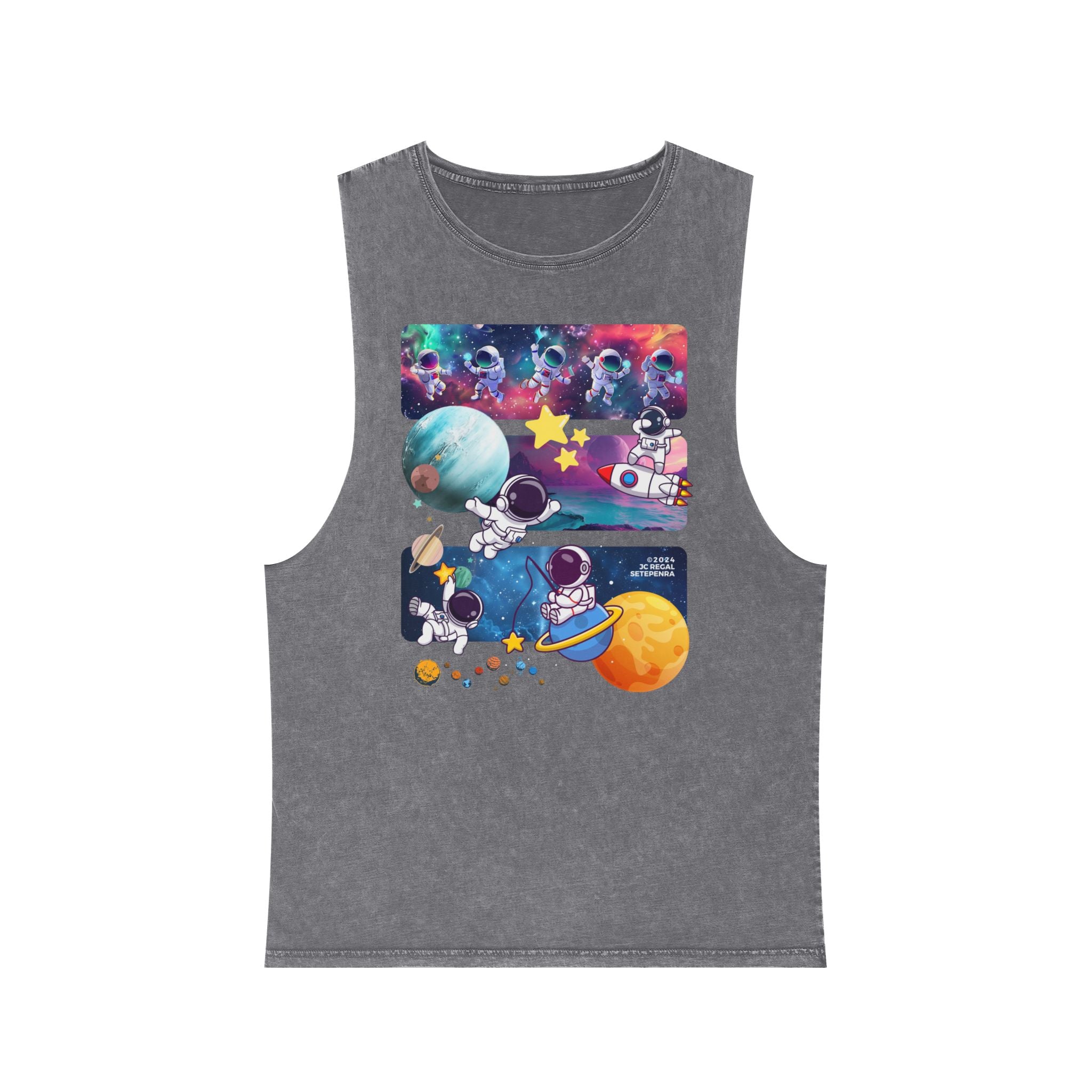 Astro Cosmo (V2.0) Unisex Stonewash Tank Top SETEPENRA Tank Top.