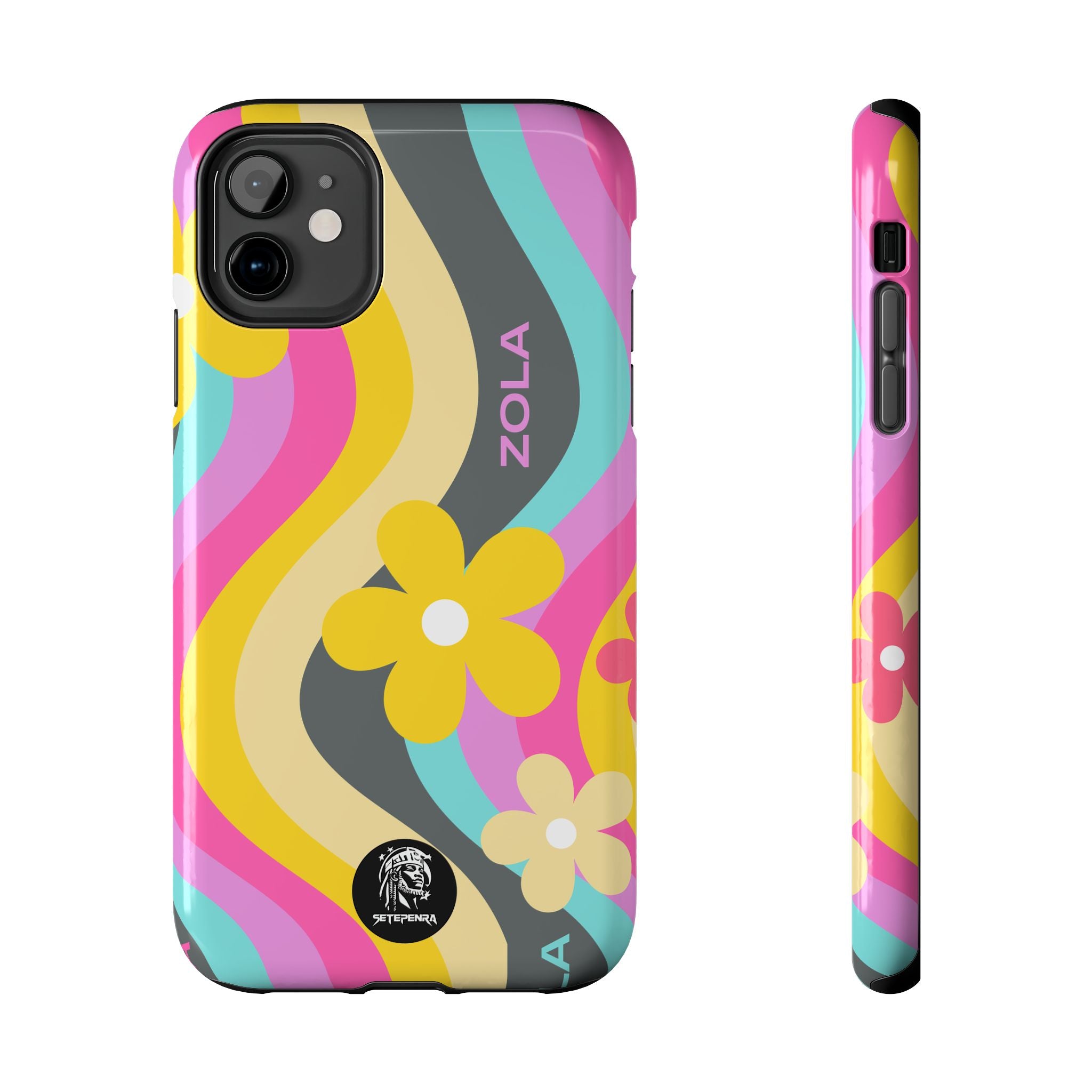 Zola Tough Phone Case (For iPhone, Galaxy & More) - Dark Grey Wave SETEPENRA Phone Case.