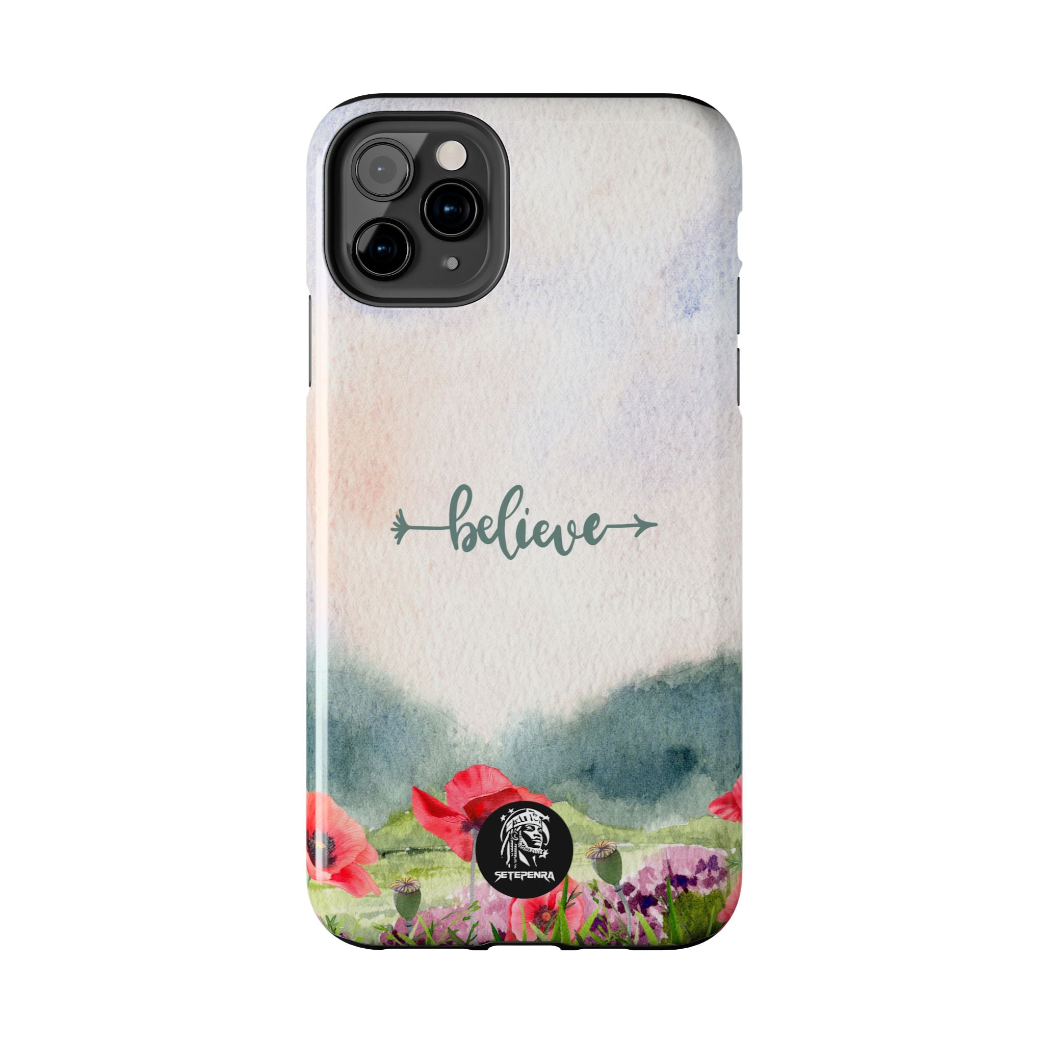 Believe Tough Phone Case (For iPhone, Galaxy & More) - Watercolor Flower