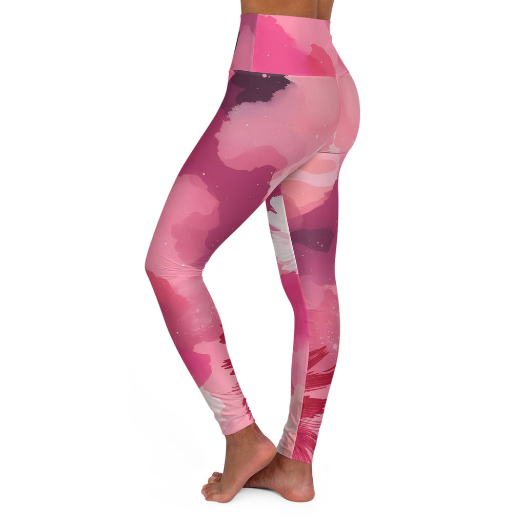 Pinking Bloom High Waisted Yoga Leggings SETEPENRA All Over Prints.