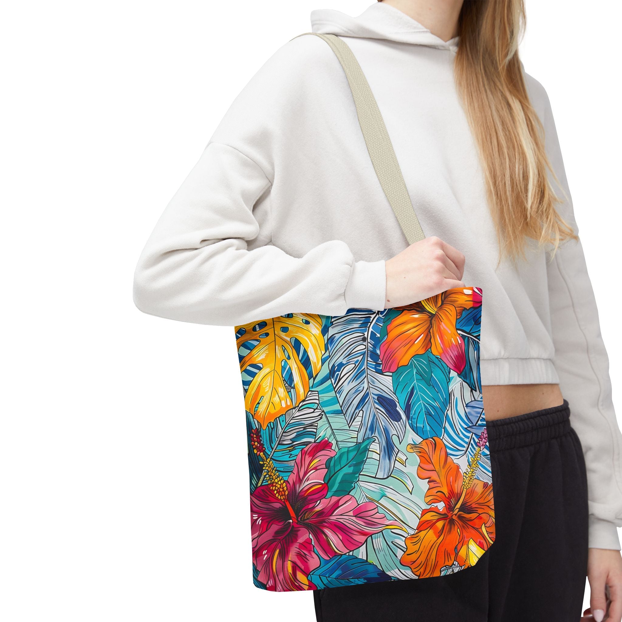 Monstera Hibiscus Tote Bag