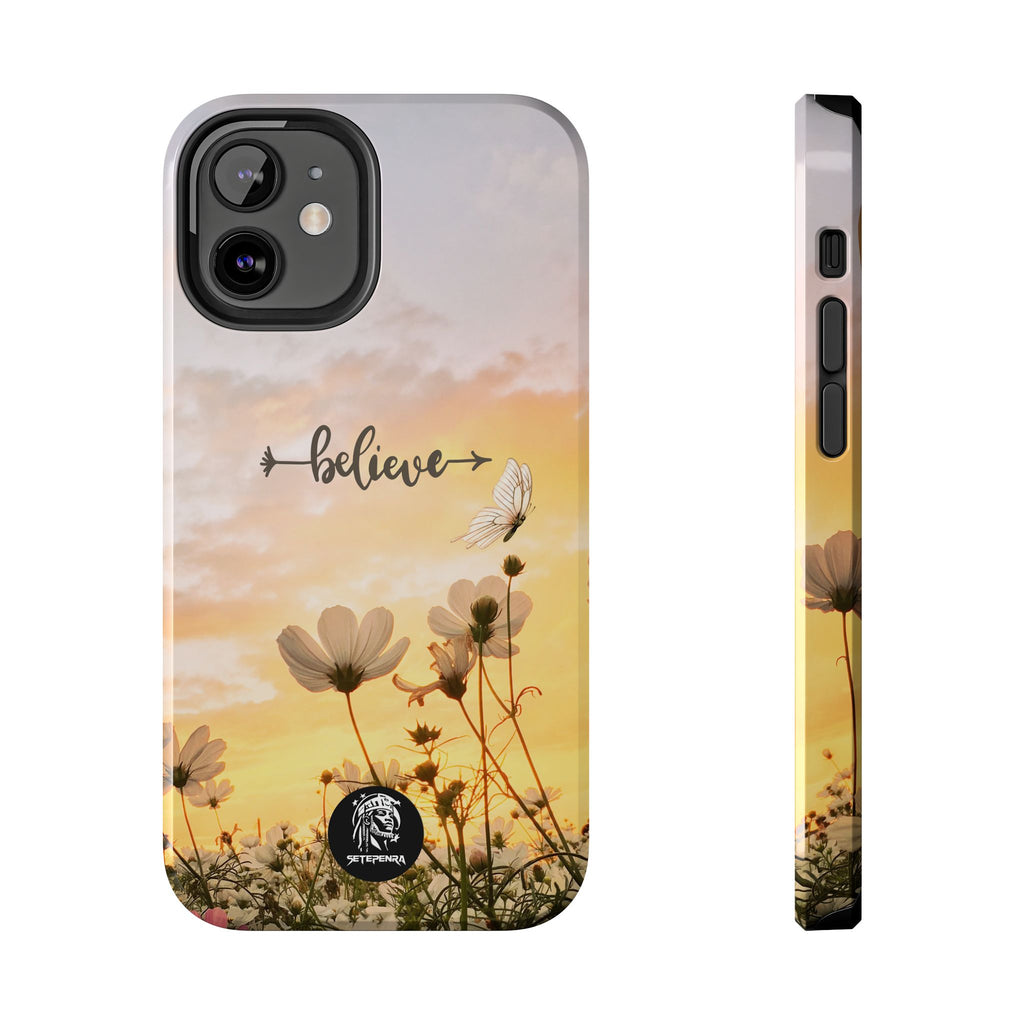 Believe Tough Phone Case (For iPhone, Galaxy & More) - Aesthetic Flower SETEPENRA Phone Case.