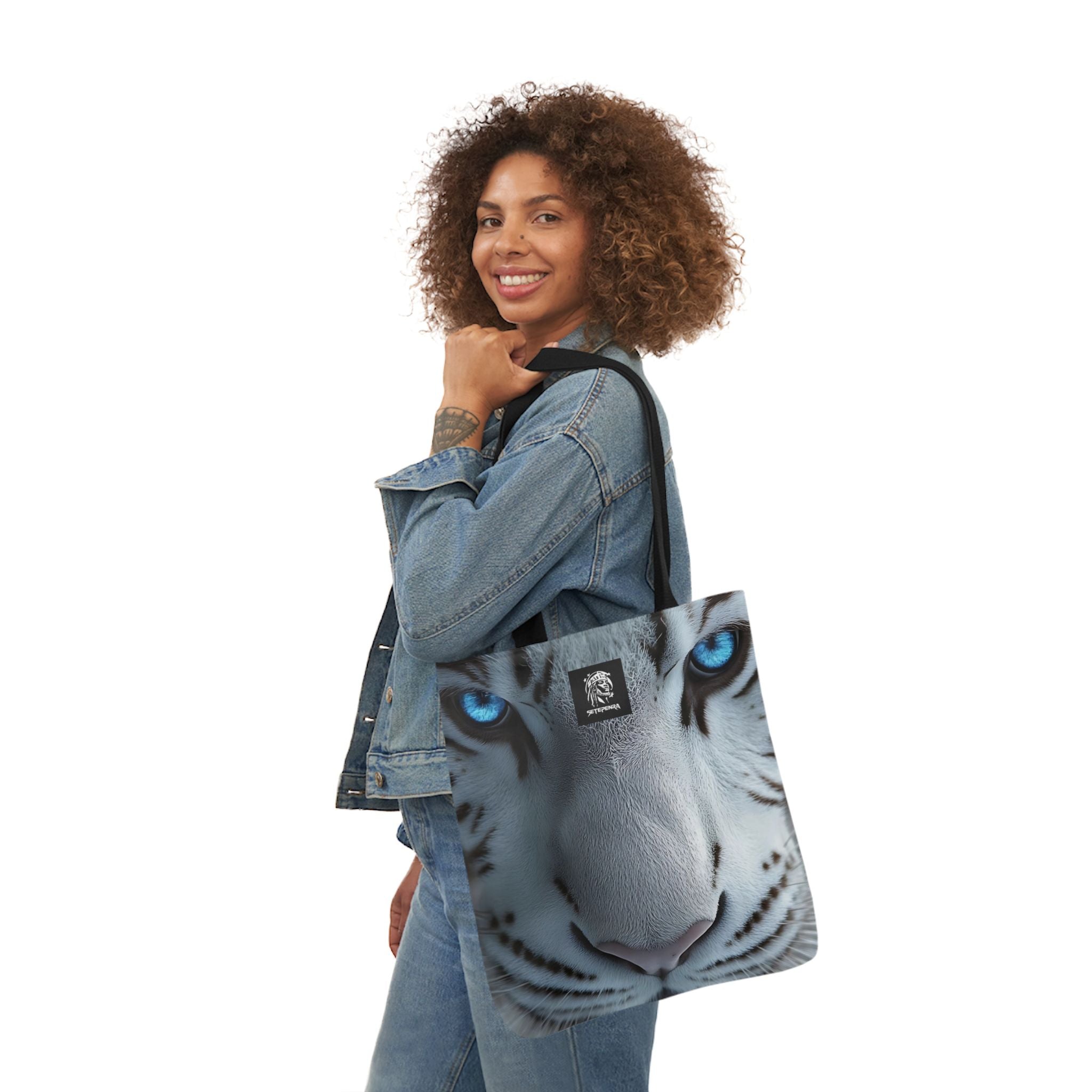 Primal Power Canvas Tote Bag, 5-Color Straps - White Tiger (2nd Edition)