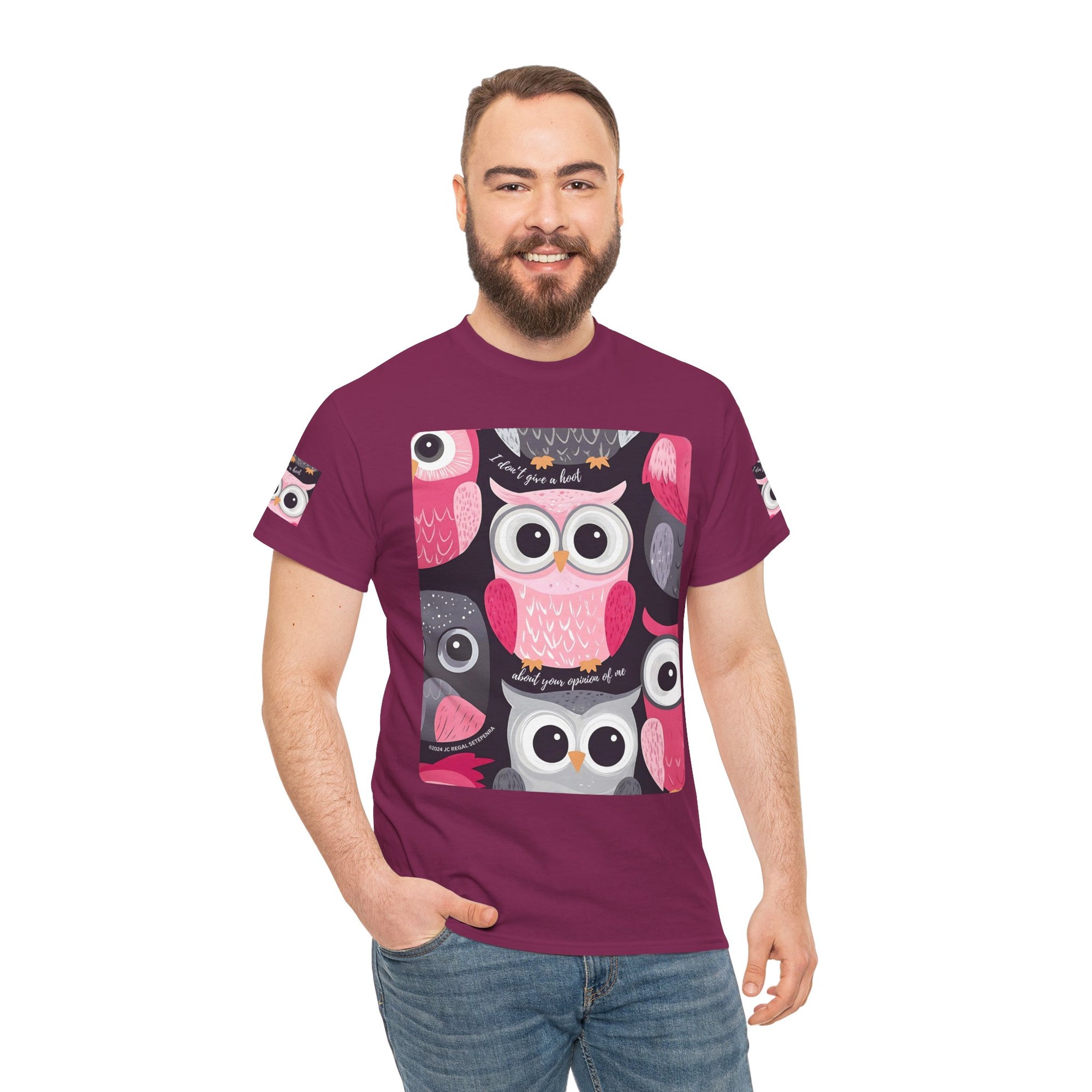 Don't Give A Hoot Unisex Heavy Cotton Tee SETEPENRA T-Shirt.