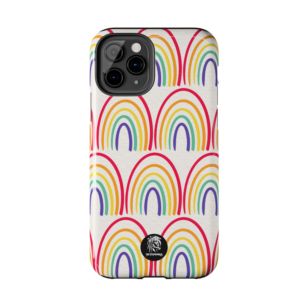 Retro Rainbow Tough Phone Case (For iPhone, Galaxy & More)