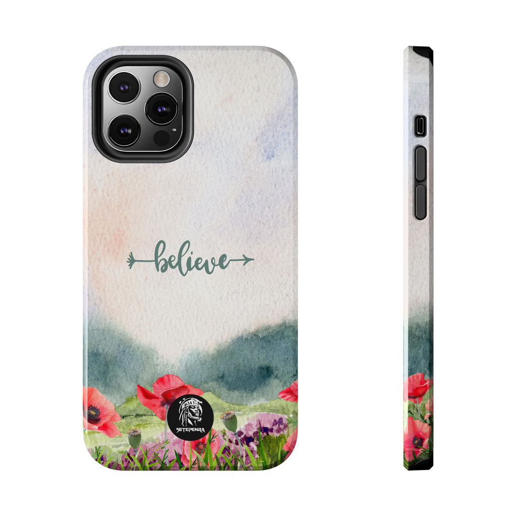 Believe Tough Phone Case (For iPhone, Galaxy & More) - Watercolor Flower SETEPENRA Phone Case.