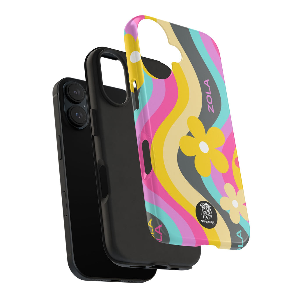 Zola Tough Phone Case (For iPhone, Galaxy & More) - Dark Grey Wave