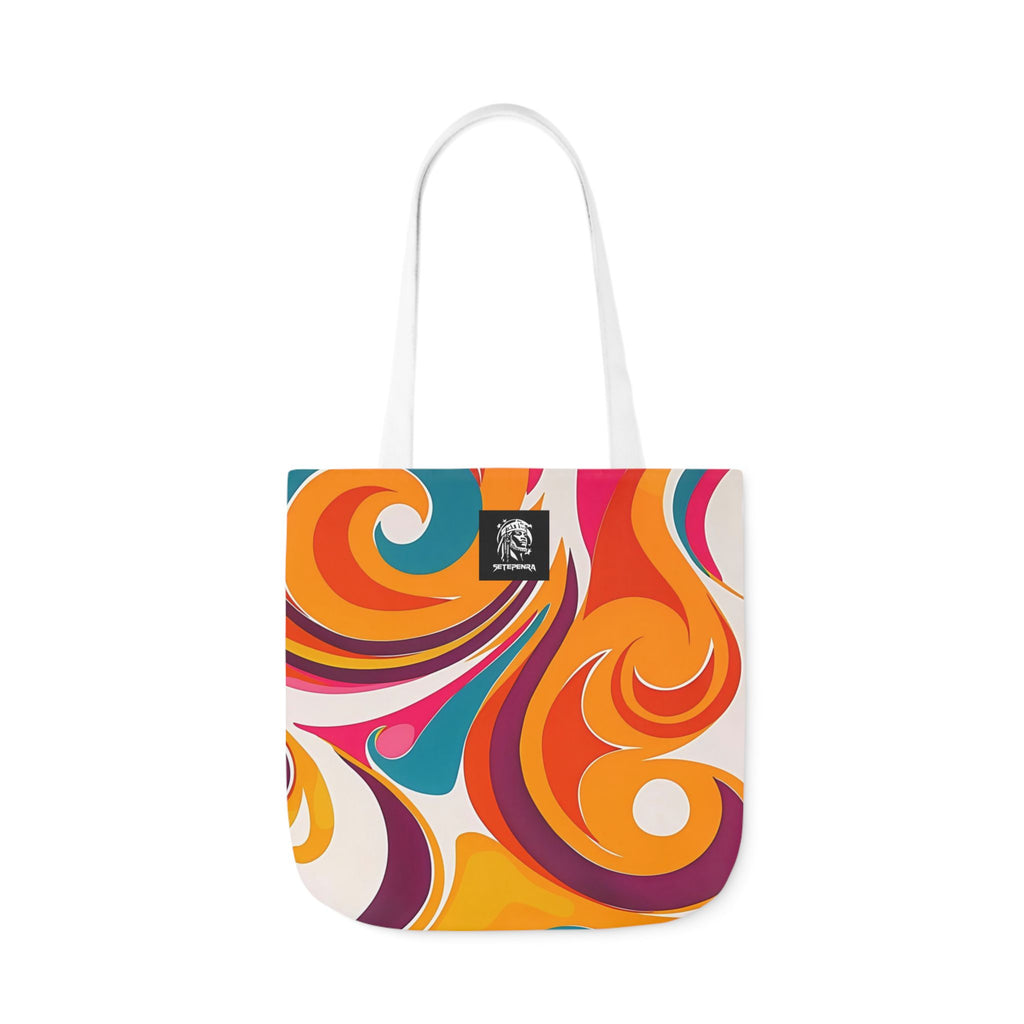 Golden Kandi Swirl  Canvas Tote Bag, 5-Color Straps
