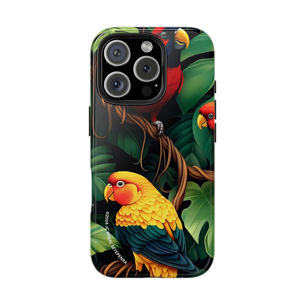 Tri-Parrot Tough Phone Case (For iPhone, Galaxy & More)