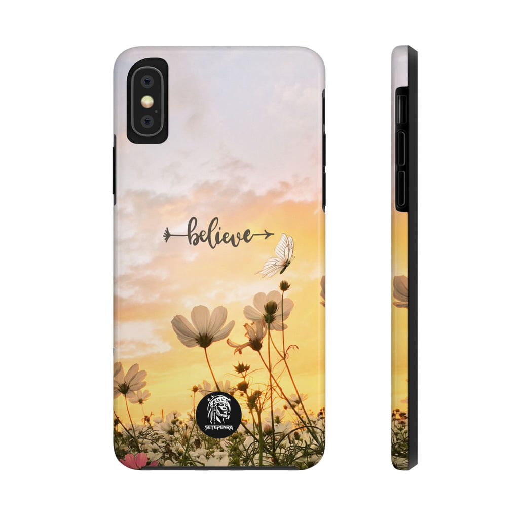 Believe Tough Phone Case (For iPhone, Galaxy & More) - Aesthetic Flower SETEPENRA Phone Case.