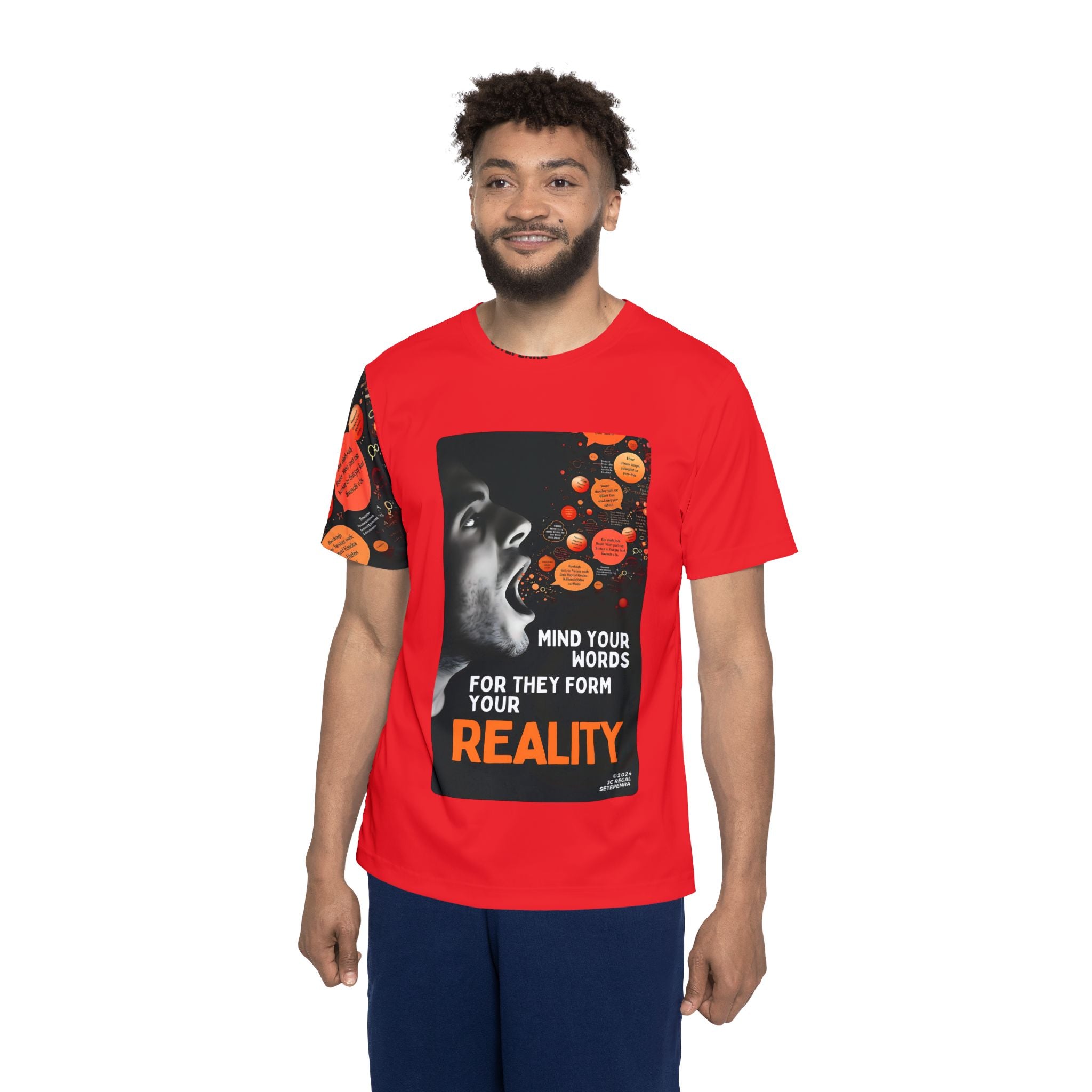 Mind Your Words Men's Sports Jersey (Red) SETEPENRA All Over Prints.