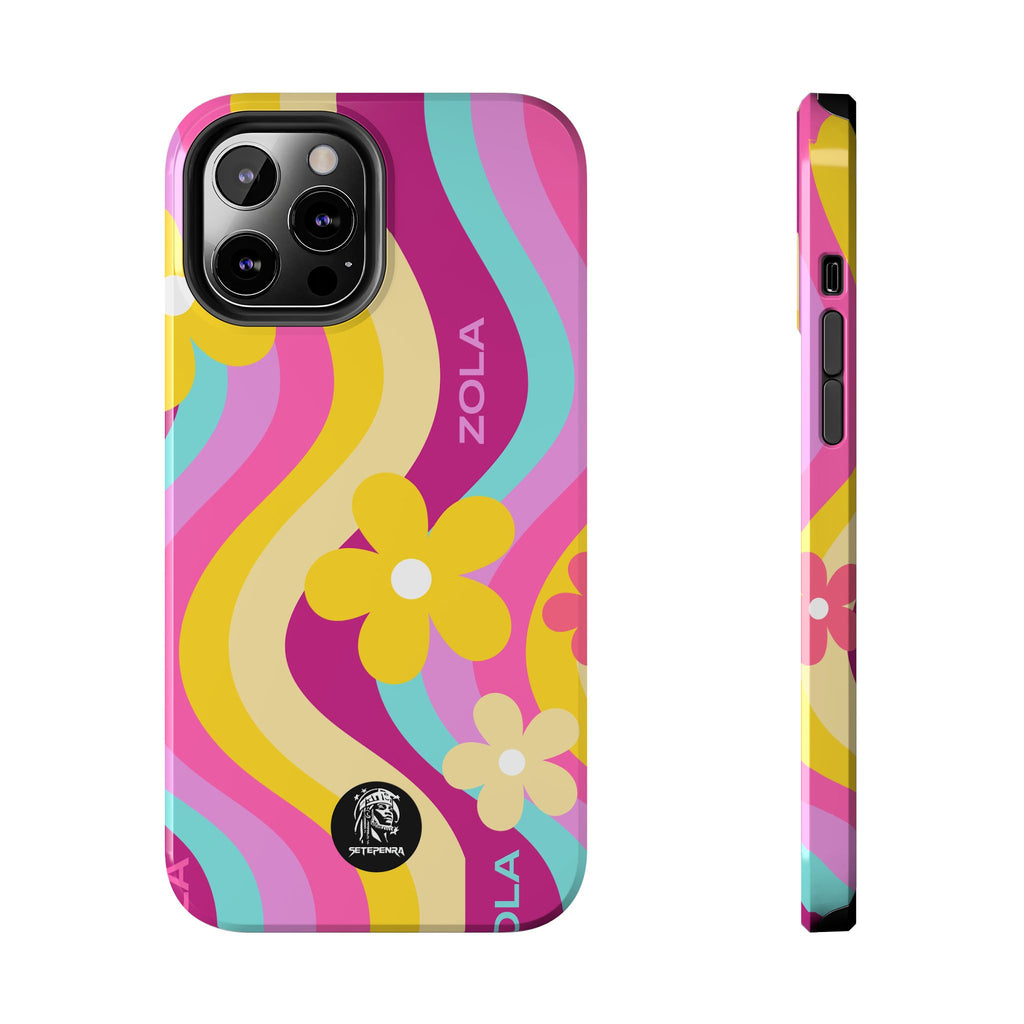 Zola Tough Phone Case (For iPhone, Galaxy & More) - Pink Wave SETEPENRA Phone Case.