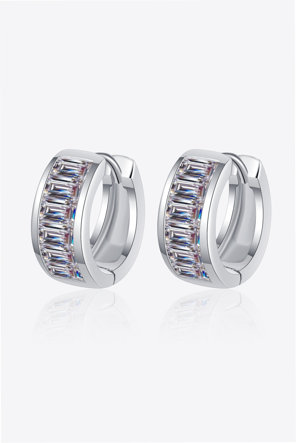 1.8 Carat Moissanite 925 Sterling Silver Huggie Earrings SETEPENRA .