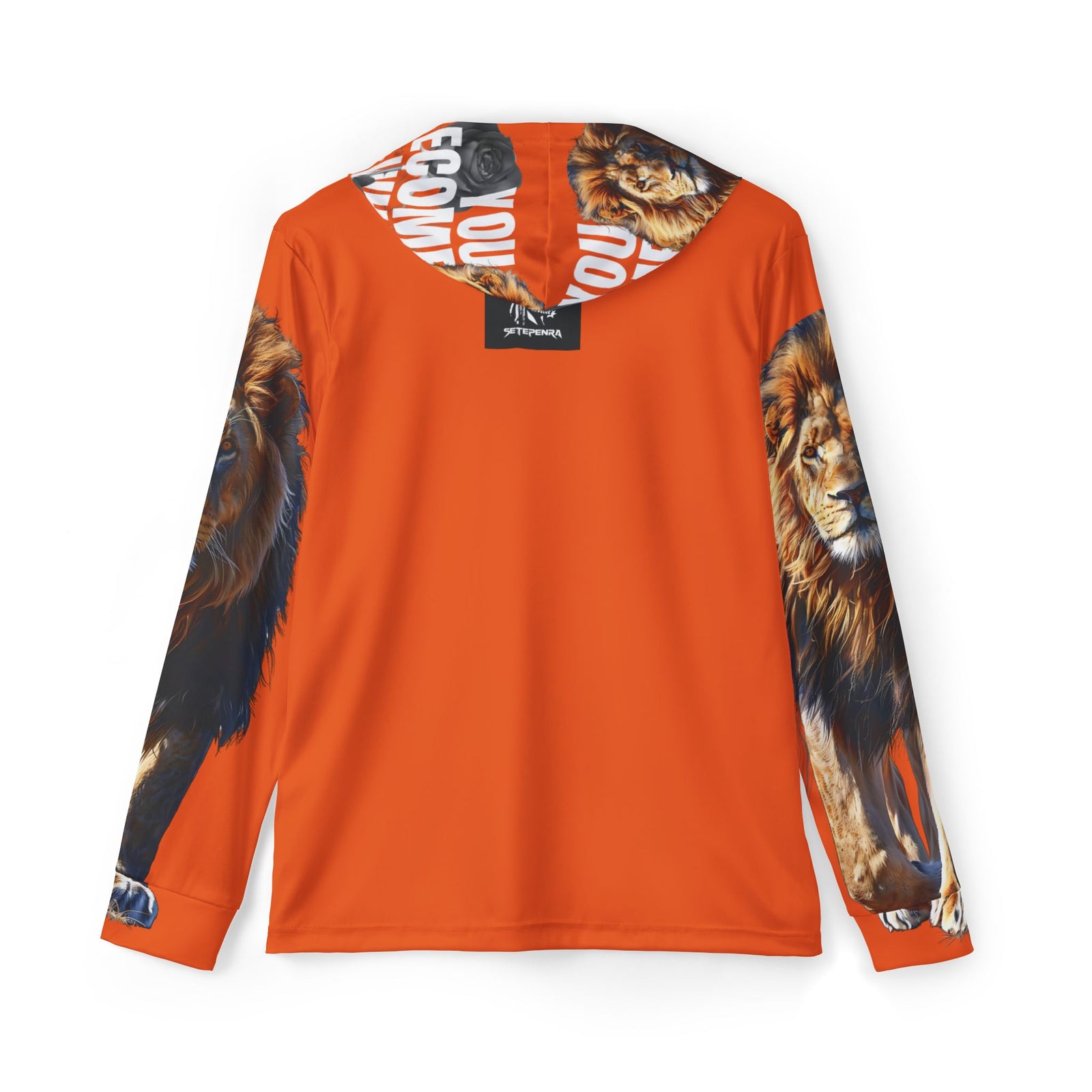 You Become What You Believe Men's Sports Warmup Hoodie (Orange) SETEPENRA All Over Prints.