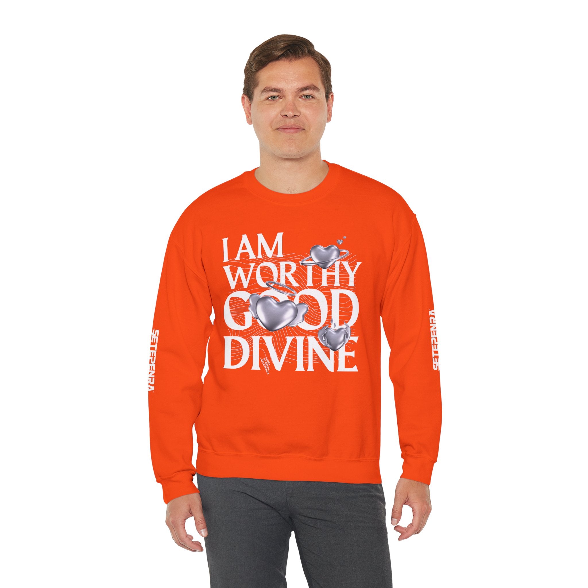 I AM WORTHY GOOD DIVINE Unisex Heavy Blend™ Crewneck Sweatshirt