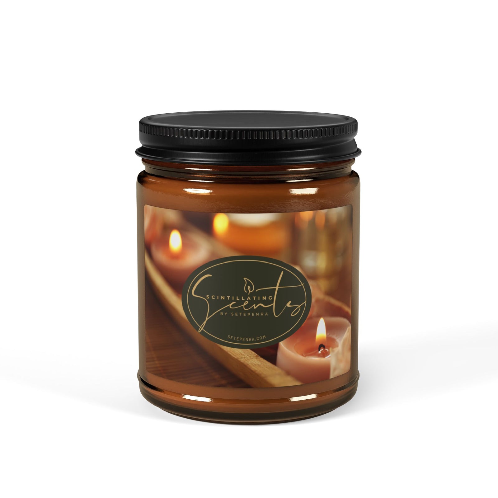 Scintillating Scents by SETEPENRA Scented Soy Candle (Multi-Size, Amber Jar) SETEPENRA Home Decor.