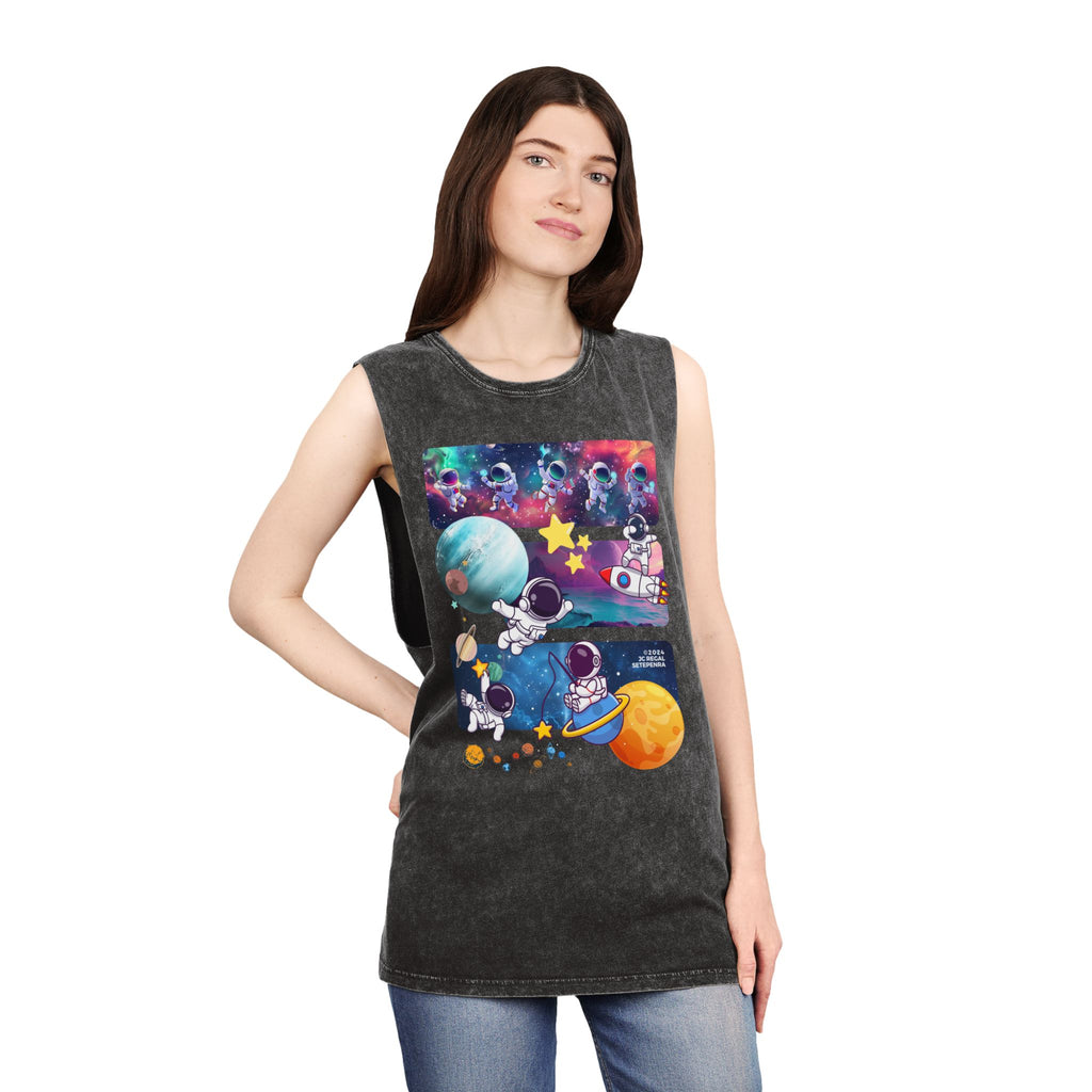 Astro Cosmo (V2.0) Unisex Stonewash Tank Top SETEPENRA Tank Top.